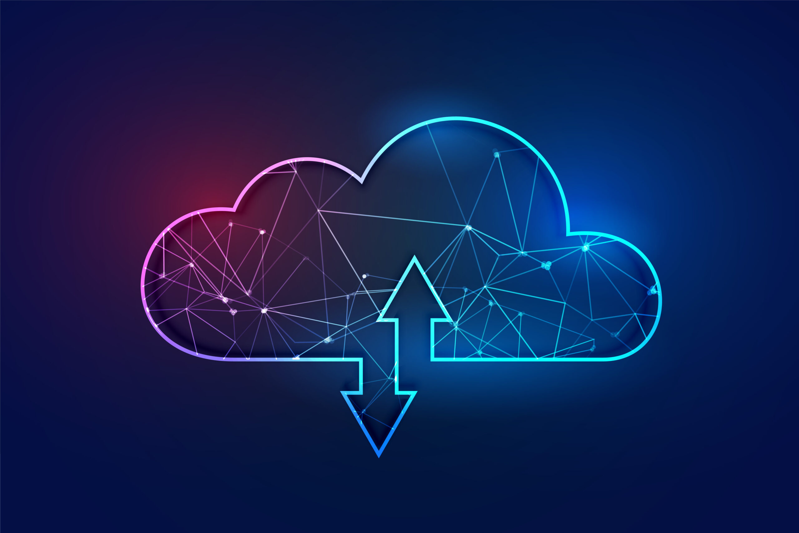 cloud computing polygonal wireframe technology concept backgroun cloud computing polygonal wireframe technology concept background